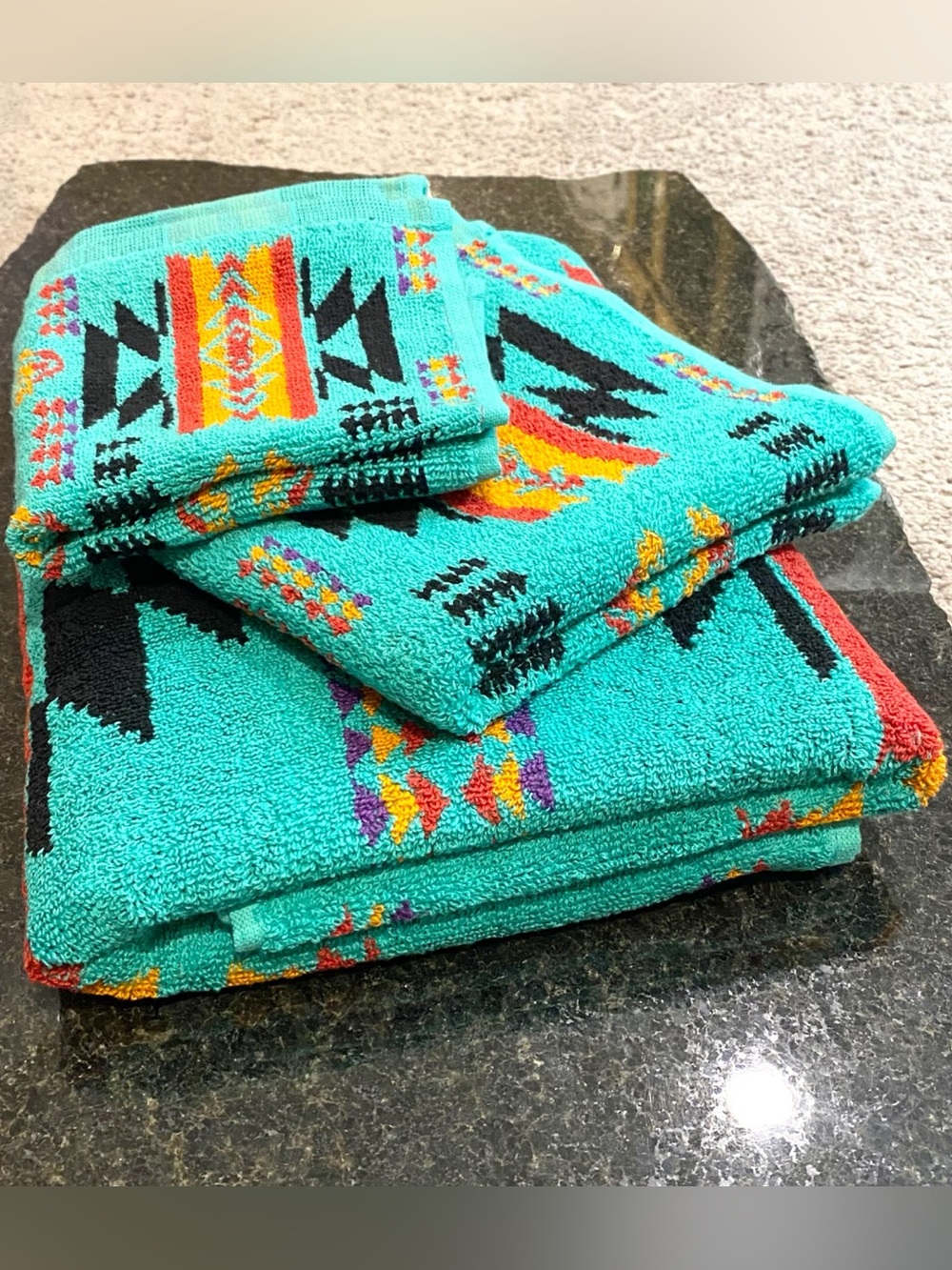 Nu Trendz Signature Collection 3-Piece Southwest Design Bath Towel Set in Mint